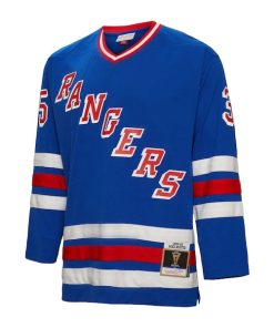 Alternative view of Mike Richter New York Rangers  1993/94 Blue Line Player Jersey - Blue