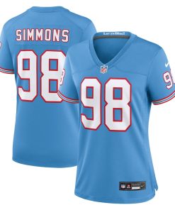 Jeffery Simmons Tennessee Titans Nike Women's Oilers Throwback Alternate Game Player Jersey - Light Blue