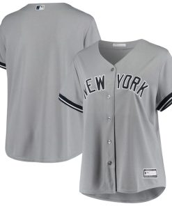 New York Yankees Women's Plus Size Road Replica Team Jersey - Gray