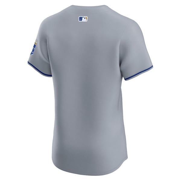 Kansas City Royals Nike Road Vapor Premier Elite Patch Jersey - Gray - Image 3