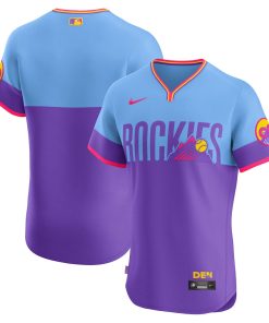 Colorado Rockies Nike 2025 City Connect Elite Jersey - Purple/Light Blue