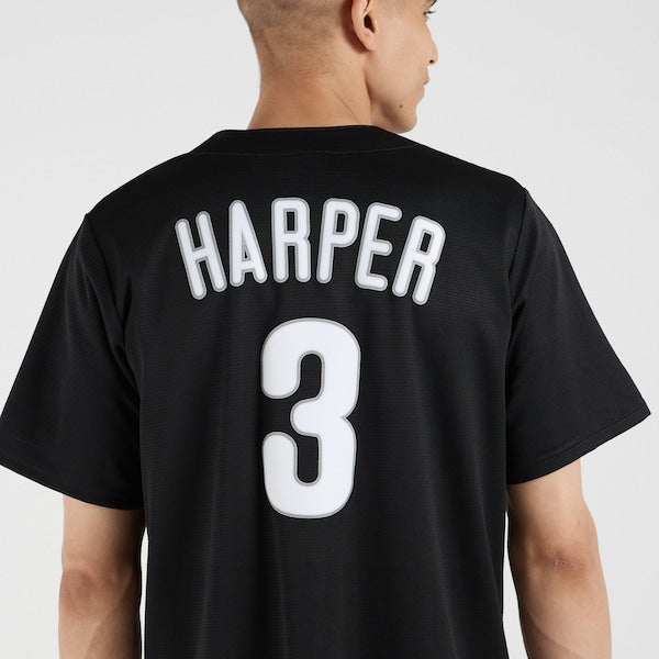 Bryce Harper Philadelphia Phillies Nike Lights Out Replica Player Jersey - Black - Image 6