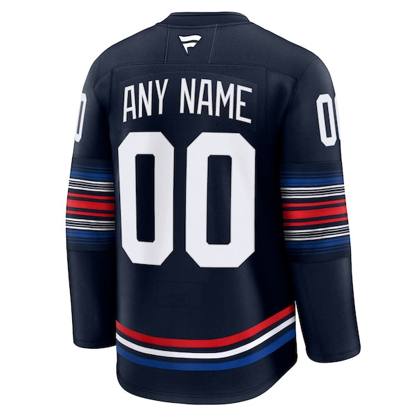 New York Rangers Alternate Premium Custom Jersey - Navy/Royal/White - Image 4