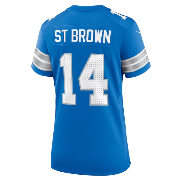 Amon-Ra St. Brown Detroit Lions Nike Women's Team Game Jersey - Blue/White - Image 4
