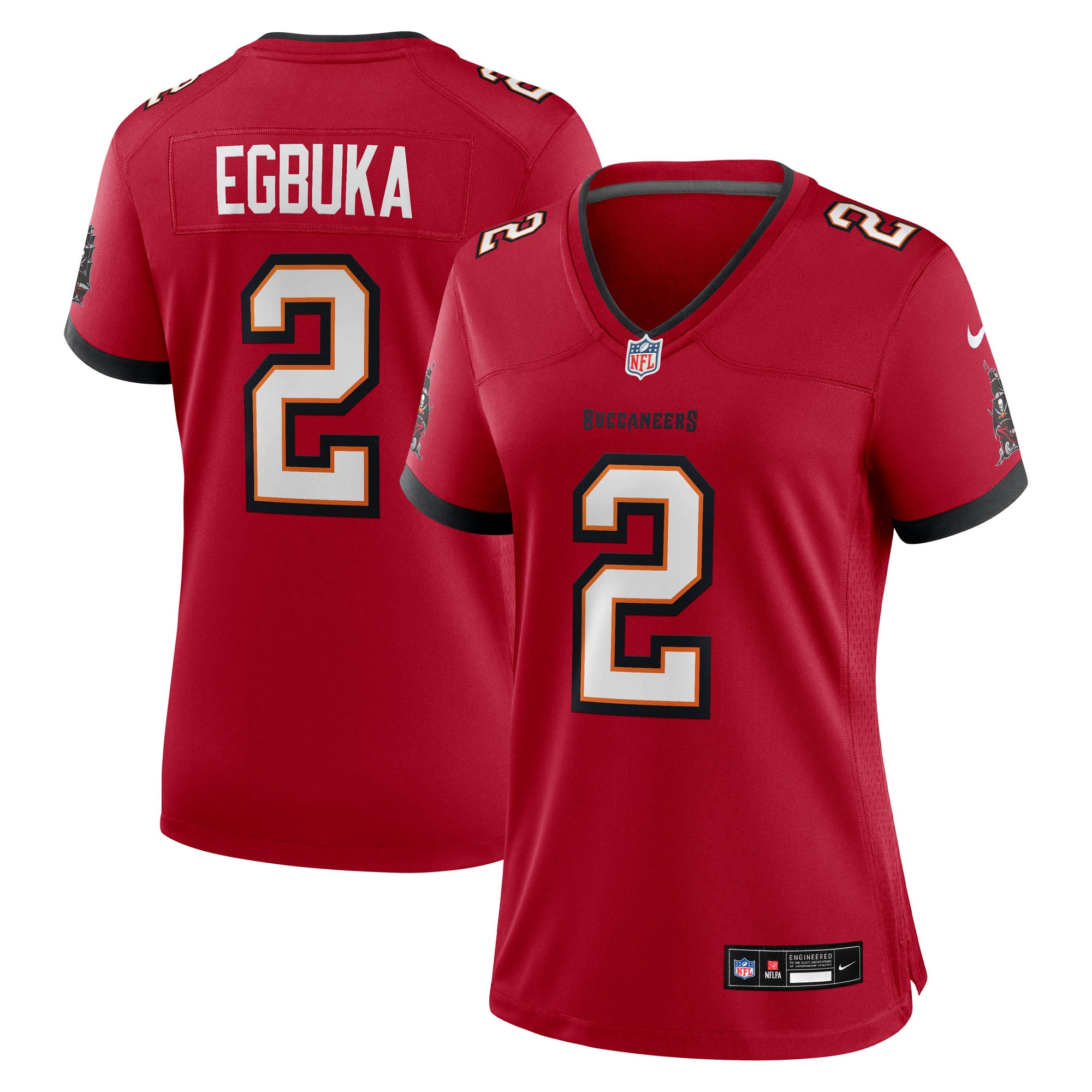 Emeka Egbuka Tampa Bay Buccaneers Nike Women's Alternate 2 Game Jersey - Creamsicle/White/Red - Image 6
