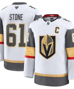 Alternative view of Mark Stone Vegas Golden Knights  Away Premium Jersey - White/Gold/Gray
