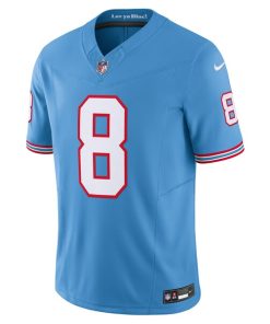 Alternative view of Will Levis Tennessee Titans Nike Alternate Oilers Throwback Vapor F.U.S.E. Limited Jersey - Light Blue