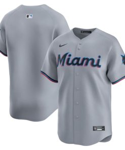 Miami Marlins Nike Road Limited Jersey?¨C Gray