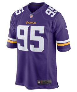 Alternative view of Travis Bell Minnesota Vikings Nike  Game Jersey -  Purple