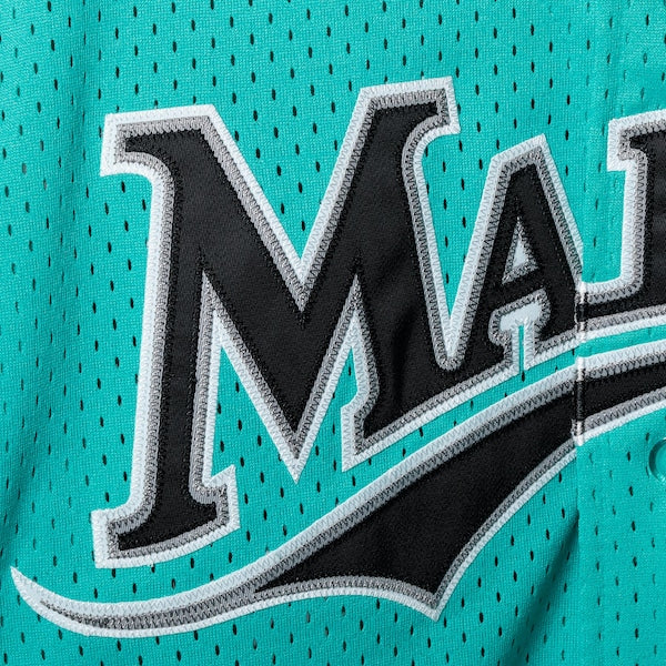 Andre Dawson Florida Marlins Cooperstown Collection Mesh Batting Practice Button-Up Jersey - Teal - Image 4