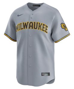 Alternative view of Milwaukee Brewers Nike Away Limited Jersey - Gray