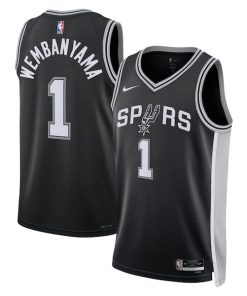 Victor Wembanyama San Antonio Spurs Nike Unisex 2023 NBA Draft First Round Pick Swingman Jersey - Icon Edition - Black