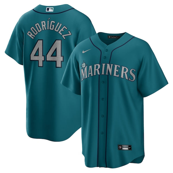 Julio Rodriguez Seattle Mariners Nike Official Replica Player Jersey - Aqua/Navy/White - Image 2