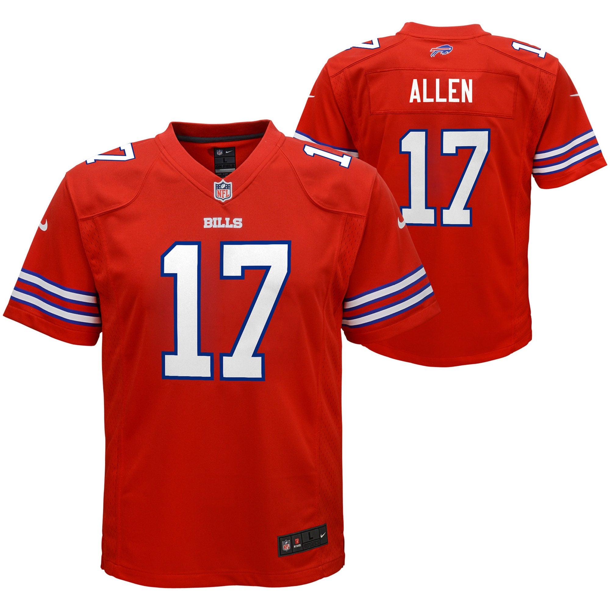 Josh Allen Buffalo Bills Nike Youth Game Jersey - White/Red/Royal - Image 6