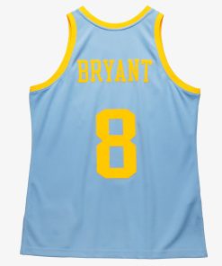 Alternative view of Men's Los Angeles Lakers Kobe Bryant M $ N Powder Blue 2001/02 Hardwood Classics Authentic Player Jersey