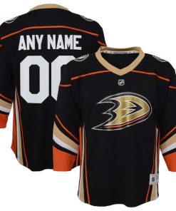 Anaheim Ducks Youth Home Replica Custom Jersey - Black