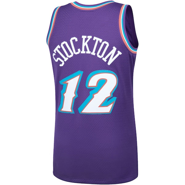 John Stockton Utah Jazz Hardwood Classics Swingman Jersey - Purple - Image 3