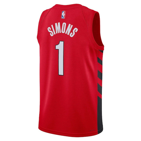 Anfernee Simons Portland Trail Blazers Jordan Brand Unisex Swingman Jersey - Statement Edition - Red - Image 3