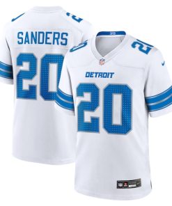 Barry Sanders Detroit Lions Nike Retired Player Game Jersey - White/Black/Blue