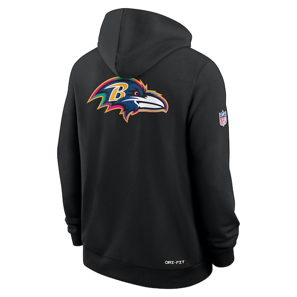 Baltimore Ravens Nike 2025 NFL Crucial Catch Sideline Standard Issue Dri-FIT Hoodie - Black - Image 3
