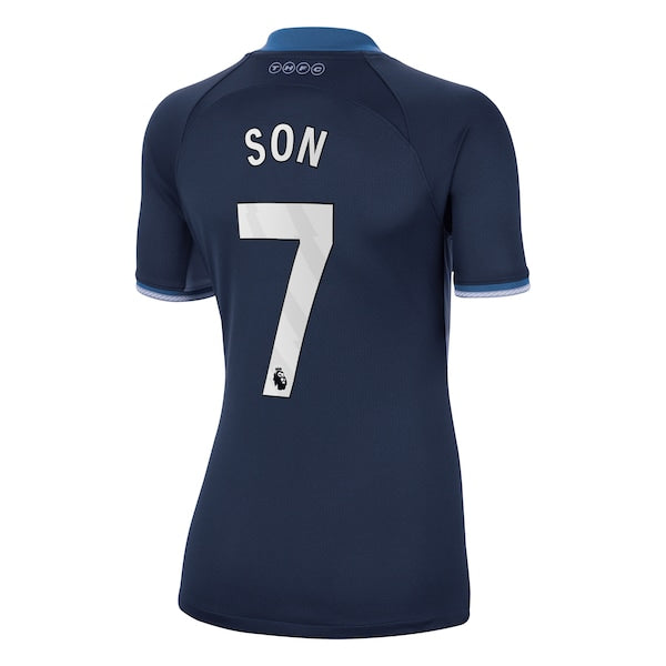 Son Heung-Min Tottenham Hotspur Nike Women's 2023/24 Away Stadium Replica Player Jersey - Navy/Tan/White - Image 4