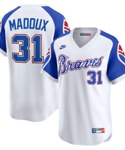 Greg Maddux Atlanta Braves Nike Throwback Cooperstown Collection Limited Jersey - White