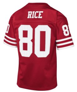 Alternative view of Jerry Rice San Francisco 49ers  Youth 1990 Throwback Fashion Jersey - Scarlet