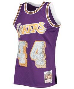 Alternative view of Jerry West Los Angeles Lakers 1971/72 Hardwood Classics NBA 75th Anniversary Diamond Swingman Jersey - Purple