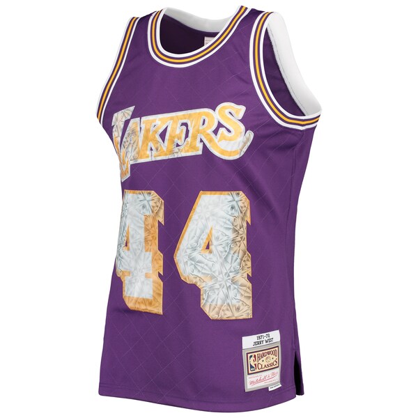 Jerry West Los Angeles Lakers 1971/72 Hardwood Classics NBA 75th Anniversary Diamond Swingman Jersey - Purple - Image 2