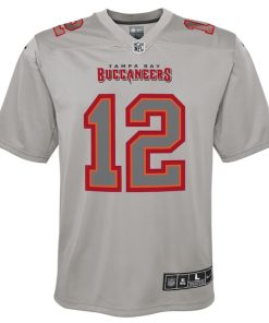 Alternative view of Tom Brady Tampa Bay Buccaneers Nike Youth Atmosphere Game Jersey - Gray