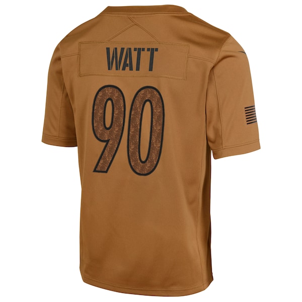 T.J. Watt Pittsburgh Steelers Nike Youth 2023 Salute To Service Limited Jersey - Brown - Image 3