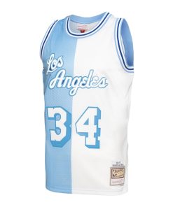 Alternative view of Shaquille O'Neal Los Angeles Lakers Big & Tall Hardwood Classics 1996/97 Split Swingman Jersey - Powder Blue/White