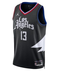 Alternative view of Paul George LA Clippers Jordan Brand Unisex Swingman Jersey - Statement Edition - Black