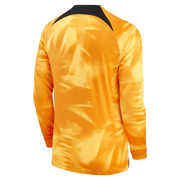 Netherlands National Team Nike Youth 2022/23 Home Breathe Stadium Replica Blank Long Sleeve Jersey - Orange - Image 3
