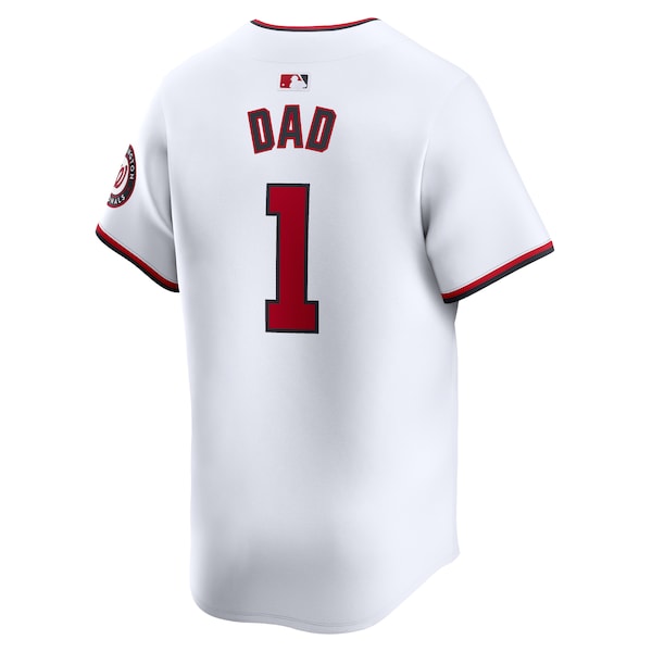 Washington Nationals Nike #1 Dad Home Limited Jersey - White - Image 3
