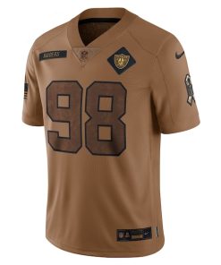 Alternative view of Maxx Crosby Las Vegas Raiders Nike 2023 Salute To Service Limited Jersey - Brown