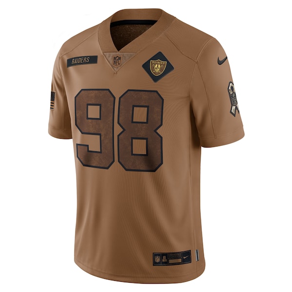 Maxx Crosby Las Vegas Raiders Nike 2023 Salute To Service Limited Jersey - Brown - Image 2
