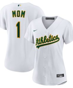 Athletics Nike Women's #1 Mom Home Replica Jersey - White