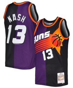 Steve Nash Phoenix Suns Hardwood Classics 1996/97 Split Swingman Jersey - Purple/Black