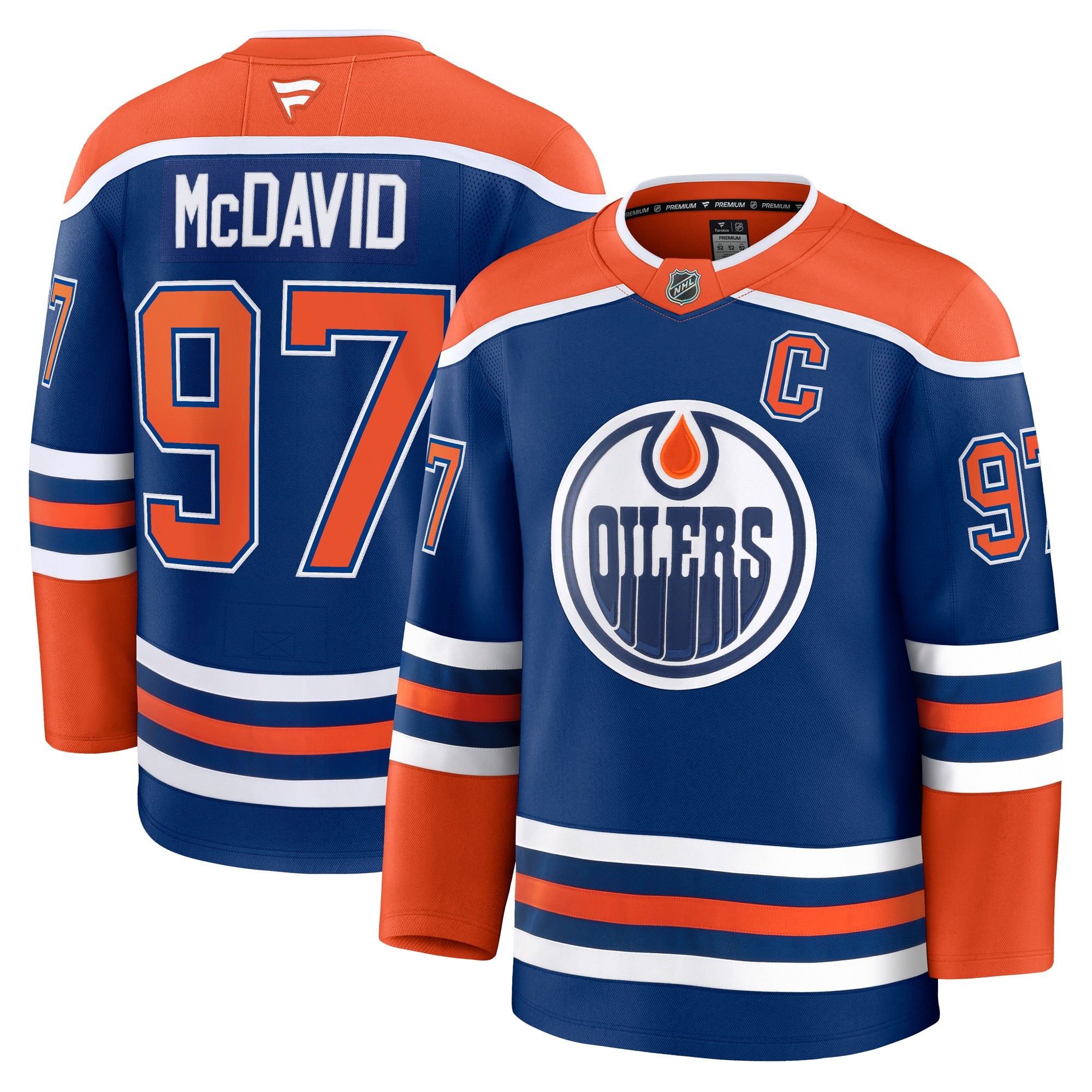Connor McDavid Edmonton Oilers Away Premium Jersey - White/Royal - Image 5
