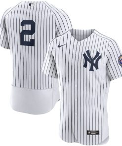 Derek Jeter New York Yankees Nike 2020 Hall of Fame Induction Patch Authentic Jersey - White/Navy