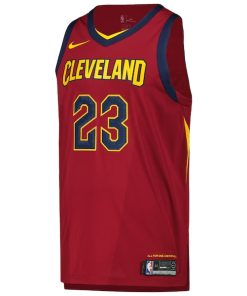 Alternative view of LeBron James Cleveland Cavaliers Nike Authentic Player Jersey - Icon Edition - Wine