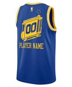 Alternative view of Golden State Warriors Nike 2020/21 Hardwood Classics Swingman Custom Jersey - Blue