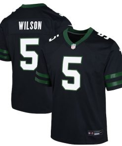 Garrett Wilson New York Jets Nike Youth Alternate Game Jersey - Legacy Black