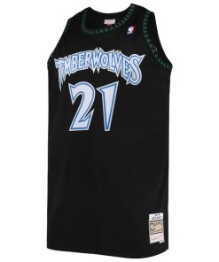 Alternative view of Kevin Garnett Minnesota Timberwolves 1997/98 Big & Tall Hardwood Classics Swingman Jersey - Black