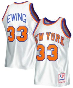 Patrick Ewing New York Knicks 1985/86 Hardwood Classics 75th Anniversary Swingman Jersey - Platinum