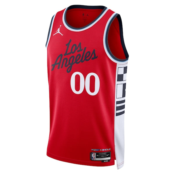 LA Clippers Jordan Brand Unisex 2024/25 Custom Swingman Jersey - Statement Edition - Red - Image 2
