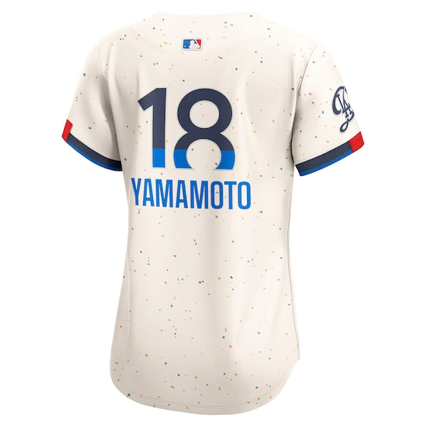 Yoshinobu Yamamoto Los Angeles Dodgers Nike Women's 2024 City Connect Limited Player Jersey - Cream - Image 3