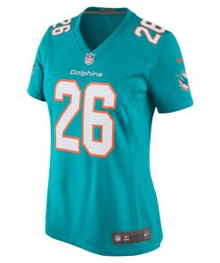 Alternative view of Salvon Ahmed Miami Dolphins Nike Women's Game Jersey - Aqua