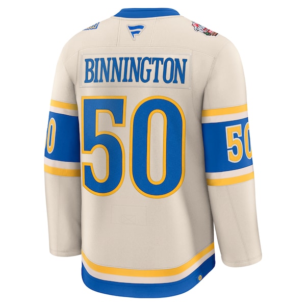 Jordan Binnington St. Louis Blues 2025 NHL Winter Classic Premium Player Jersey - Cream - Image 3
